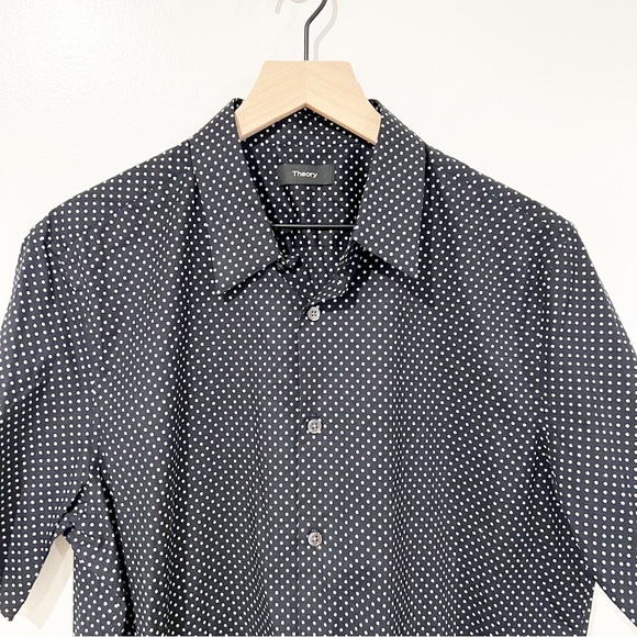 NWT Theory Irving Witan Slim Fit Short Sleeve Button Down Men’s Shirt Size Large - Picture 5 of 12